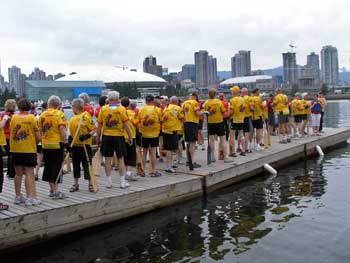 lining up for races